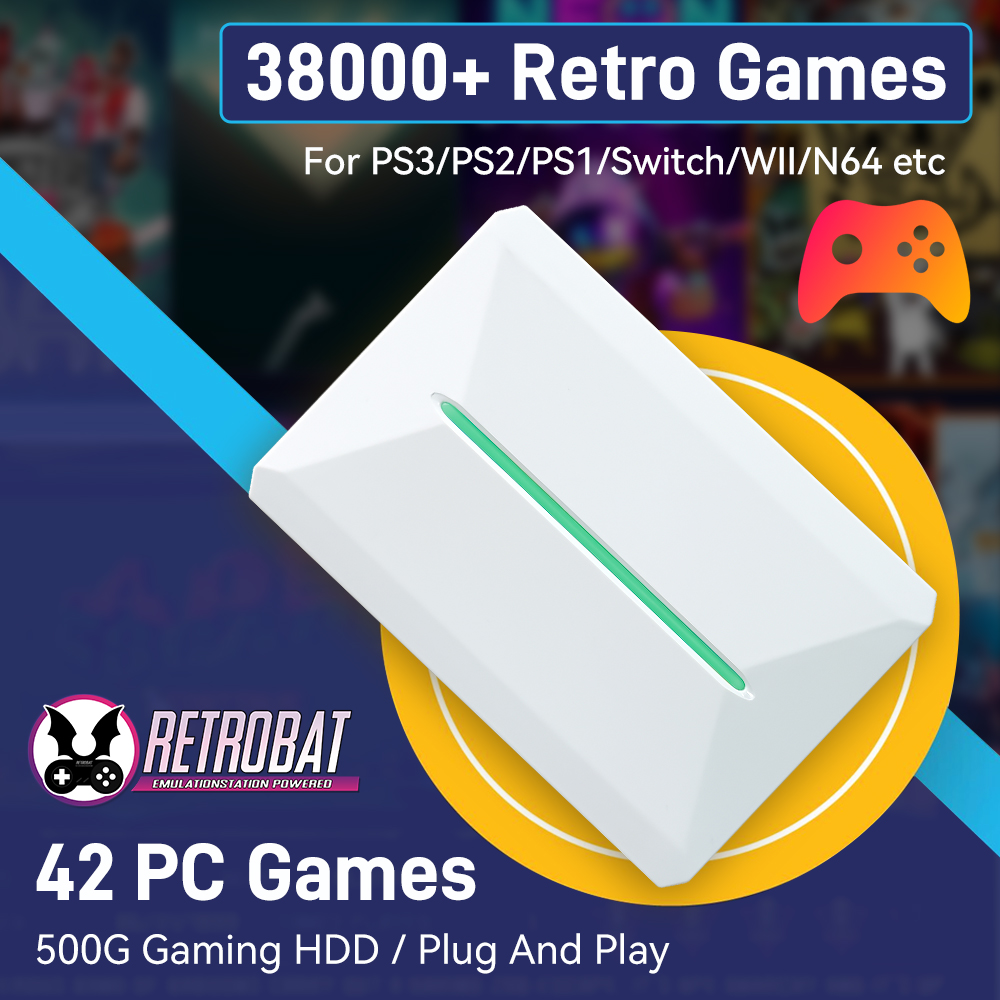 Pc Gaming Aaa - Retro-Gaming-Festplatte für Windows-PC Retrobat&Playnite 38200+ Spiele&42