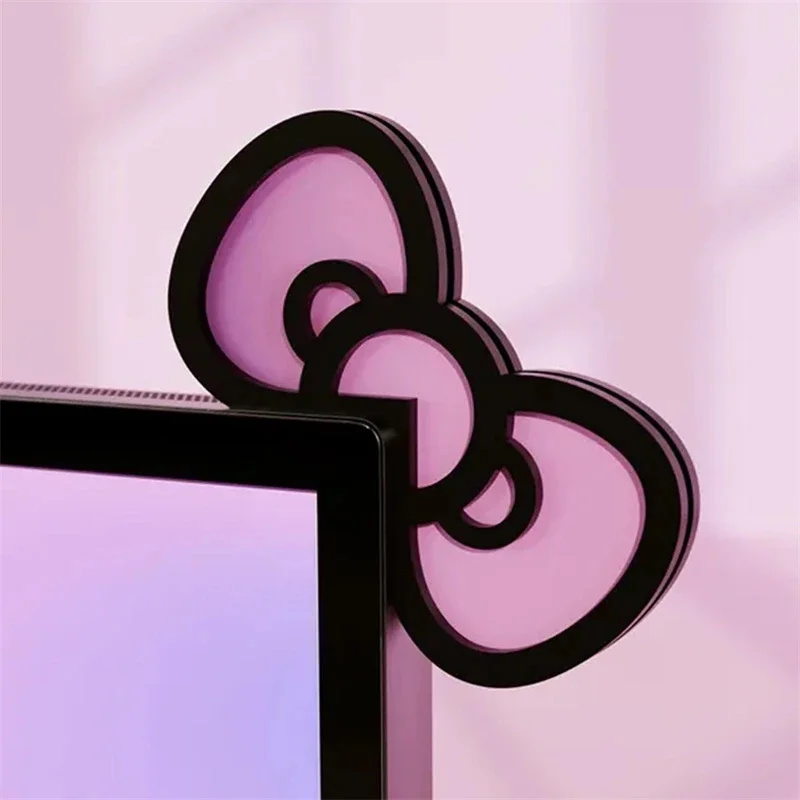 Pc Gaming Kawaii - Kawaii rosa Acryl Schleife Monitor Dekor