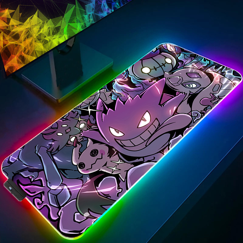 Rgb Keyboard Wrist Rest - LED-Licht-Mauspad, Schreibtischunterlage, G-Gengar P-Pokemon, Rayquaza, Computer-Mauspad,