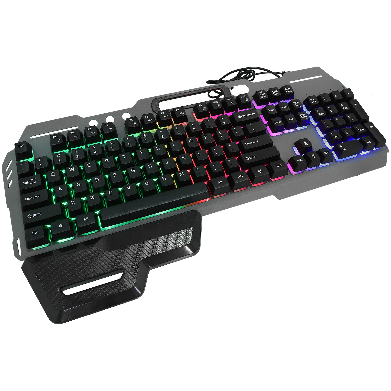 Pc Gaming Cafe - Ergonomische USB-Gaming-Tastatur, 104 Tasten, volle Größe,