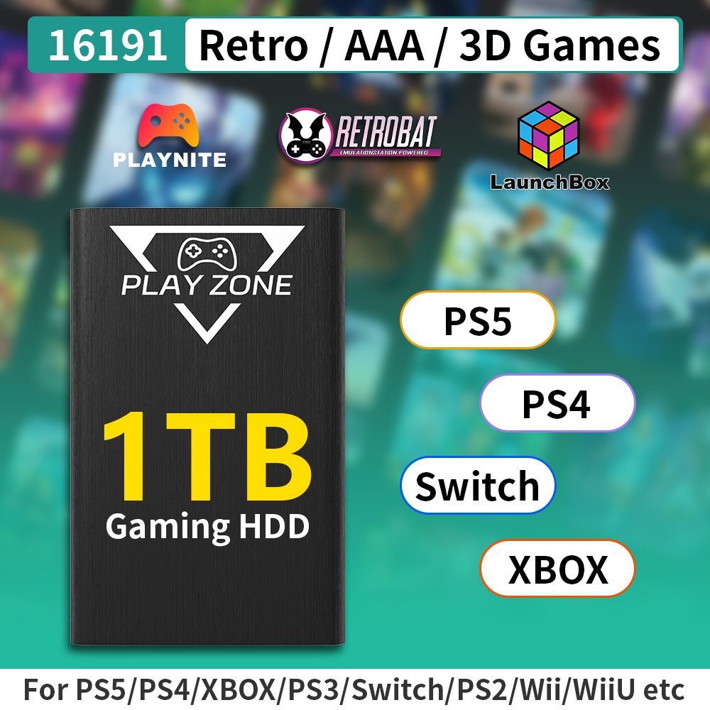 Pc Gaming Aaa - 1TB Gaming HDD Launchbox&Playnie&Retrobat Retro-Spielekonsole für