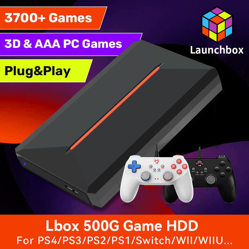 Pc Gaming Aaa - Launchbox 500G Gaming-Festplatten-Emulator-Spielekonsolen für PS4/Switch/Game Cube/PS3/PS2/WII/WIIU.