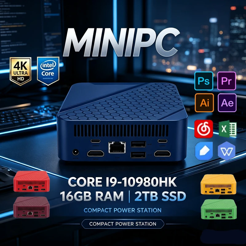 Pc Gaming Editing - Farbenfroher tragbarer Mini-PC, Intel I9-10980HK, Win11,