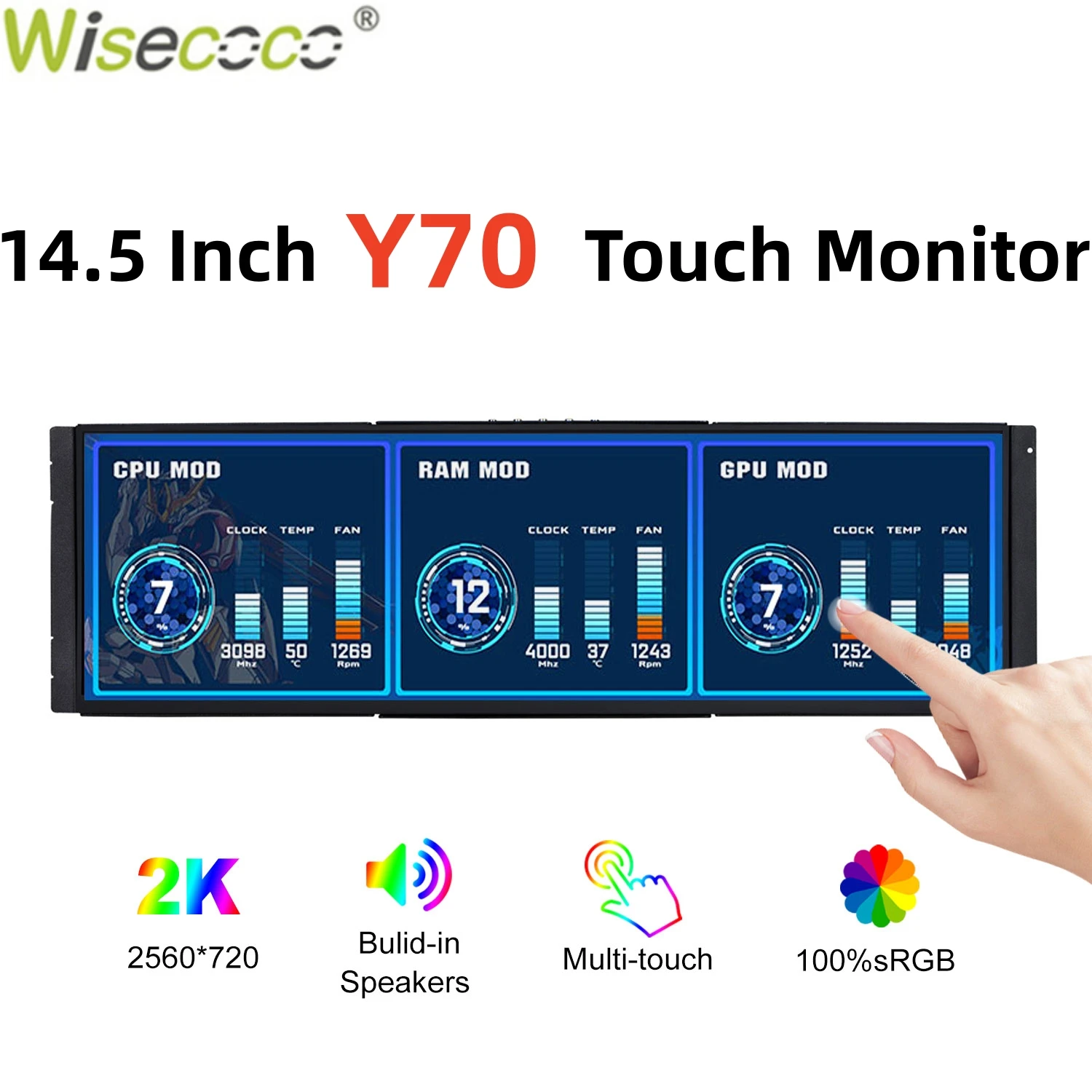 Wisecoco 12,6/14,5 Zoll 2K IPS – Pc Gaming Y70 Bewertung und Preis